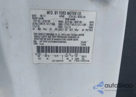 2011 Ford F-150 Xl from USA, damaged, VIN 1FTPF1CF6BKD98082